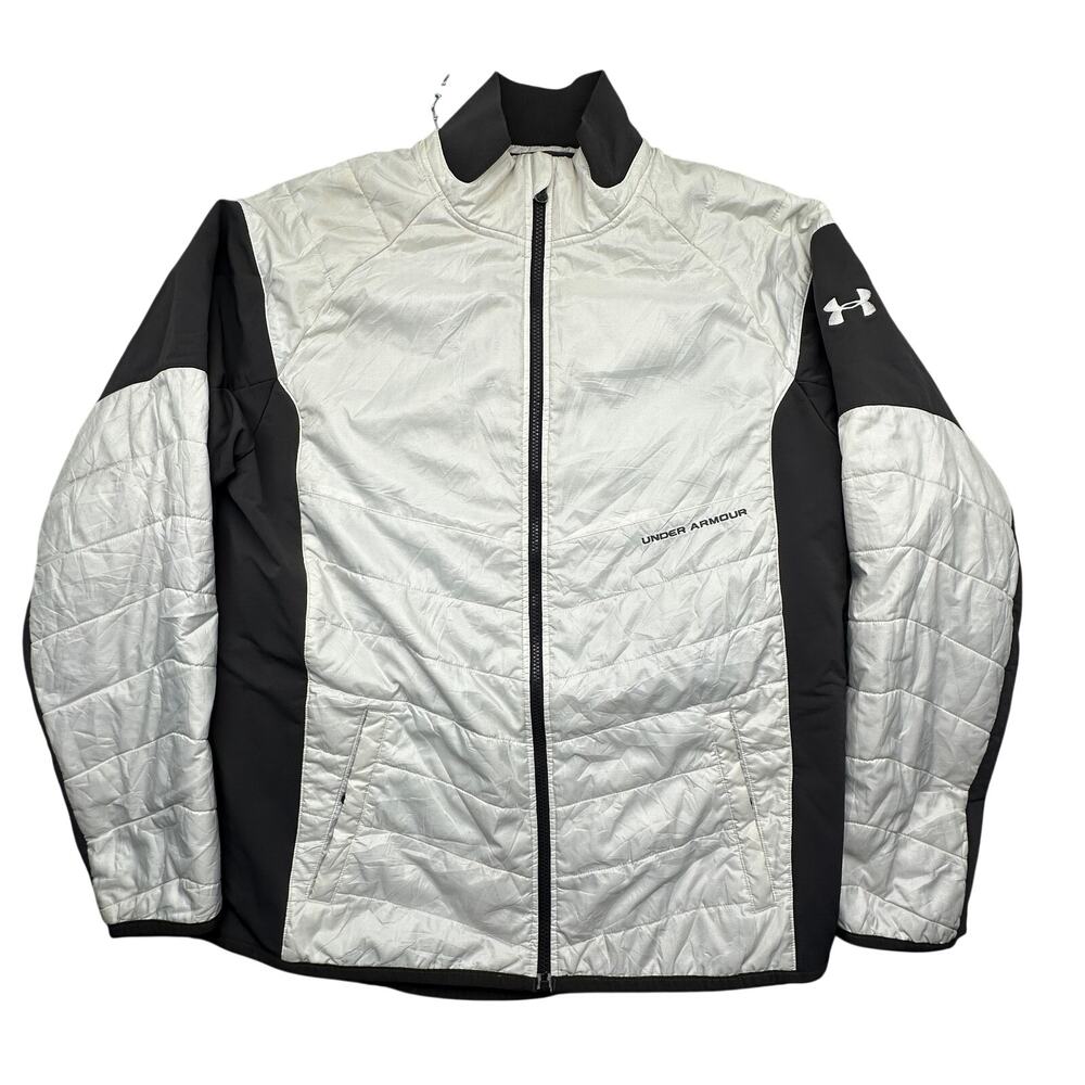 Under Armour ColdGear Reactor Hybrid Jacket Mens XL White Gray Insulated